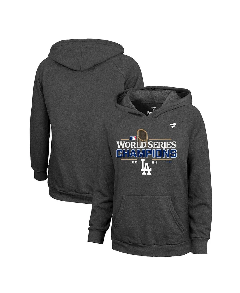 Fanatics Women's Charcoal Los Angeles Dodgers 2024 World Series Champions Locker Room Pullover Hoodie