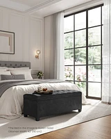 Slickblue Storage Ottoman Bench with Legs Capacity, End-of-Bed Chest for Living Room, Bedroom, Entryway
