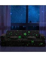 gaomon 12 Pcs Modular Kids Large Play Couch, Star Glow in The Dark Sofa for Children, Convertible Foam and Floor Cushion for Boys and Girls, Versatile