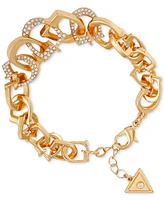 Guess Gold-Tone Pave G Link Line Bracelet