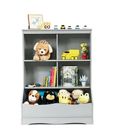 Gouun 3-Tier Children's Multi-Functional Bookcase Toy Storage Bin Floor Cabinet
