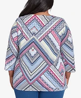 Alfred Dunner Plus Spiced Abstract Print Top