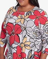 Alfred Dunner Plus Bold Floral Print Top