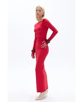 Nocturne Women's Wide Collar Long Dress