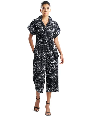 Natori Women's Floral-Embroidered Jumpsuit