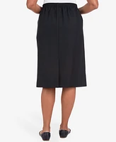 Alfred Dunner Petite Cinch Waist Midi Skirt with Slant Pockets