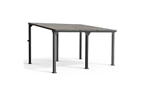 Hardtop Outdoor Gazebo Pergola Aluminum Framed with Sloping Pitched Roof for Garden