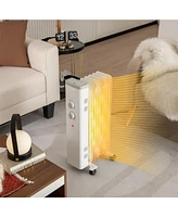 Sugift 1500W Oil Filled Space Heater with Universal Wheels and 3-Level Heat