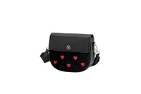 Victoria Hyde London Love Heart Bag with Red Heart Embroidery