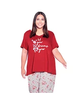 Avenue Plus Size Dreams Grow Short Sleeve Sleep Top