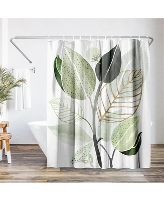 Americanflat 71x74 Forest Bouquet Shower Curtain - 100% Polyester Shower Curtain