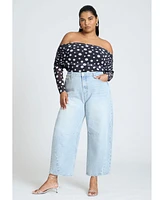 Eloquii Plus Off The Shoulder Polka Dot Top