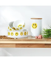 Bone Dry Smiley Face Pet Bowl Set/2