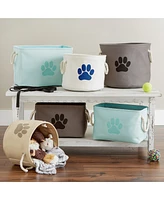 Bone Dry Collapsible Pet Storage Bin with Rope Handles Solid Paw Print