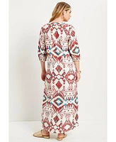 June + Vie Women's Boho Maxi Dress