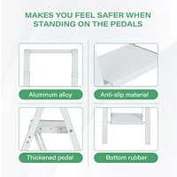 6 Step Stool Folding Step Stool with Handrails, Sturdy Step Stool for Adult, Gorilla Ladders 500LBS Capacity Sturdy& Portable Ladder for Home Kitchen
