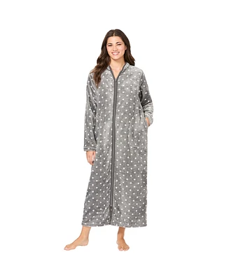 Dreams & Co. Women's Plus Plush Zip-Front Robe