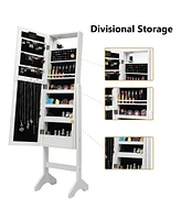 Gouun Mirrored Jewelry Cabinet Armoire Organizer w/ Led lights