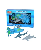 Wild Republic Adventure Box Set Shark Figurines, 4 Pieces