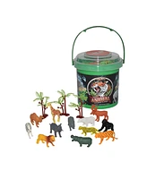 Wild Republic Bucket Mini Animal Figurines, 15 Pieces