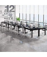 Tribesigns 78.74-Inch Conference Table Set of 6, 19FT Room Table, Large Rectangle Meeting Seminar for 16-22 Person, Long Business