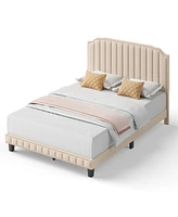 Gouun Heavy Duty Upholstered Bed Frame with Rivet Headboard-Full Size