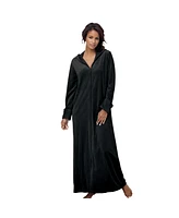 Dreams & Co. Plus Co Hooded Velour Robe