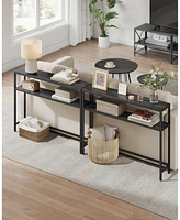 Slickblue Modern 2-Tier Console Table with Shelves Narrow Entryway for Living Room or Bedroom