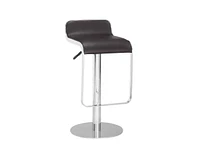 Slickblue Modern Bar Stool with Espresso Brown Faux Leather Swivel Seat