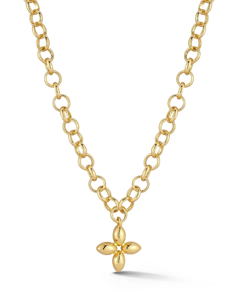 Rachel Zoe Gold Plated Chunky Clover Necklace