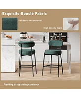 Dyhome Bar Stools Set of 2, 27 Inches Counter Height Kitchen with Back, Modern Metal Tall for Island