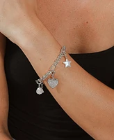 Sterling Forever Tegan Textured Long Link Bracelet