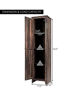 Costway Linen Tower Bathroom Storage Cabinet Tall Slim Side Organizer w/ Shelf
