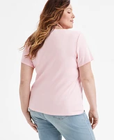 Style & Co Women's Plus Size Short-Sleeve Scoop-Neck Top, Exclusively at Macy's