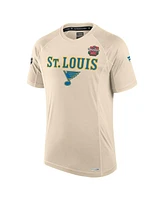 Fanatics Men's Tan St. Louis Blues 2025 Nhl Winter Classic Authentic Pro Poly Tech T-Shirt