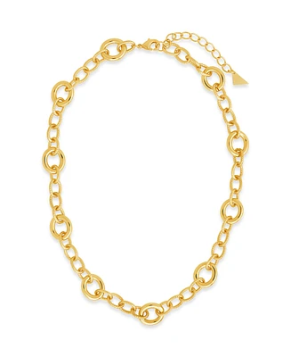 Sterling Forever Carter Round Statement Link Necklace