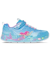 Skechers Toddler Girls' S-Lights: Mermaid Dreams Light-Up Fastening Strap Casual Sneakers from Finish Line