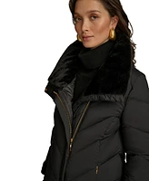 Donna Karan New York Women's Faux-Fur-Trim Puffer Coat