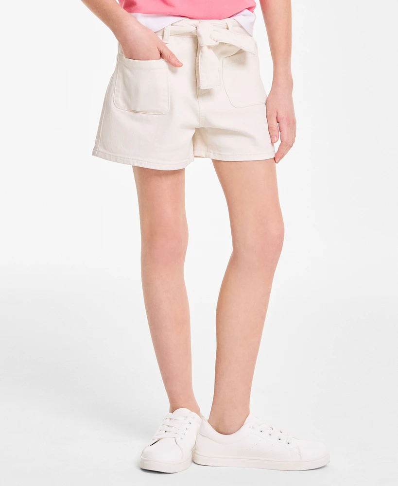 Tommy Hilfiger Big Girls Belted Denim Shorts