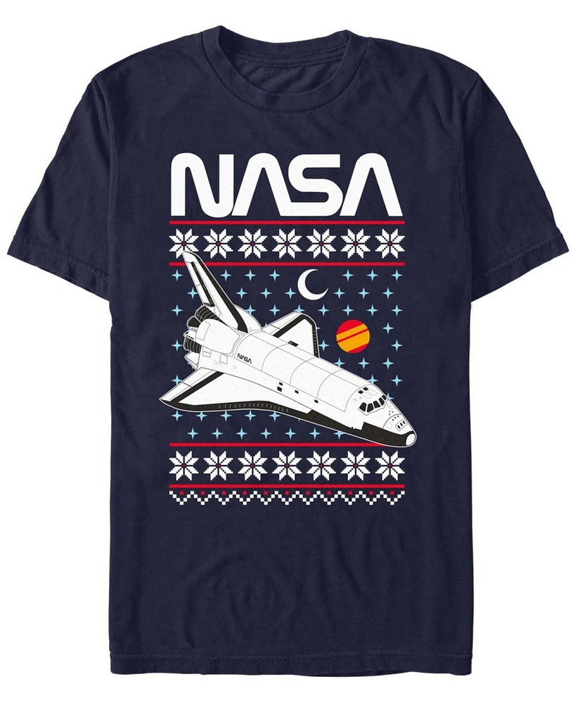 Fifth Sun Men's Nasa Shuttle Xmas Short Sleeve T-Shirt