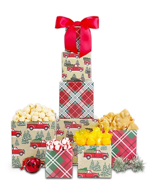 Alder Creek Gift Baskets Tis the Season Truck Gift Tower, 5 Piece