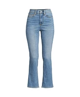 Lands' End Women's Recover Denim High Rise Kick Flare Crop Jeans