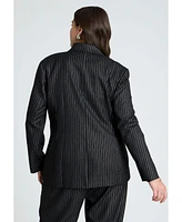 Eloquii Plus Shiny Pinstripe Blazer