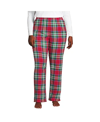 Lands' End Plus Print Flannel Pajama Pants