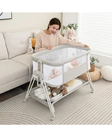 Gouun Portable Bedside Bassinet with 7 Adjustable Heights
