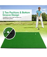 Costway 5' x 3' Standard Realistic Feel Golf Practice Mat Putting Mat Synthetic Turf