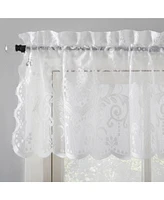 No. 918 Ariella Floral Lace Sheer Rod Pocket Kitchen Curtain Valance