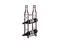 Kings Brand Furniture Countertop Tabletop Wine Rack, Wine Bottle Storage Holder for Home Kitchen & Bar - Brushed Copper - No Assembly Required