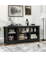 Gouun Tv Stand for up to 65 Inch Flat Screen TVs with Adjustable Shelves for 18 Inch Electric Fireplace (Not Included