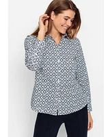 Olsen Women's Diamond Pattern Tailored Shirt